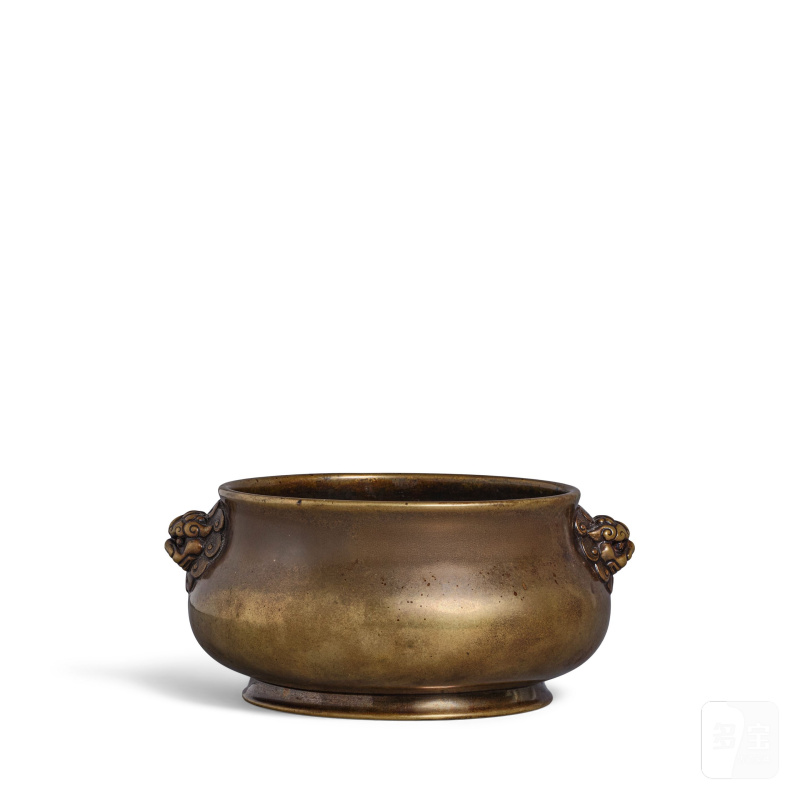 明末/清初 瑞獸雙耳銅爐 | A BRONZE BOMBÉ-FORM MYTHICAL-BEAST-MASK CENSER - 图3